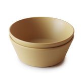 Mushie Round Bowls in Mustard (Set of Two)