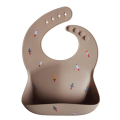 Mushie Silicone Catch Bib (Rockets)