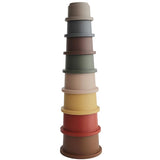Mushie Stacking Cups (Retro Colours) - Made in Denmark