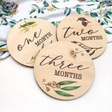 One.Chew.Three Wooden Monthly Milestone Plaques - Australiana Edition