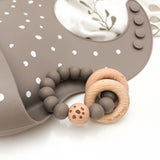 One.Chew.Three ELEMENTS Silicone and Beech Wood Teether
