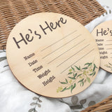 One.Chew.Three Wooden 'He's Here' Record Disc - Colour Foliage (Large)