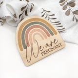 One.Chew.Three Wooden 'We are Pregnant' Plaque - Rainbow Series (Original)