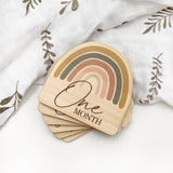 One.Chew.Three Wooden Monthly Milestone Plaques - Rainbow Series (Original)