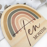 One.Chew.Three Wooden Monthly Milestone Plaques - Rainbow Series (Original)