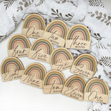 One.Chew.Three Wooden Monthly Milestone Plaques - Rainbow Series (Dusky Rose)