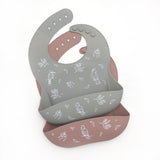 One.Chew.Three Silicone Catch Bib in Silver Sage (Australiana Edition)