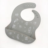 One.Chew.Three Silicone Catch Bib in Silver Sage (Australiana Edition)