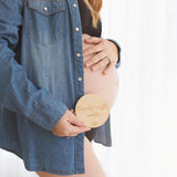 One.Chew.Three Wooden Pregnancy Milestone Plaques - Lotus Design