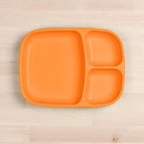 Re-Play Recycled Plastic Divided Plate in Orange - Adult