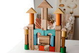 Q Toys Natural Colour Wooden Blocks (34 Pieces)