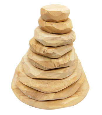 Q Toys Natural Wooden Stacking Stones