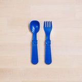 Re-Play Recycled Plastic Fork & Spoon in Navy