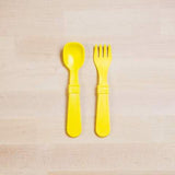 Re-Play Recycled Plastic Fork & Spoon in Yellow