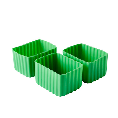 Little Lunchbox Co Bento Cups - Medium Green Small Rectangles
