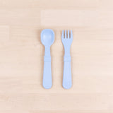 Re-Play Recycled Plastic Fork & Spoon in Ice Blue