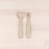 Re-Play Recycled Plastic Fork & Spoon in Light Grey Sand