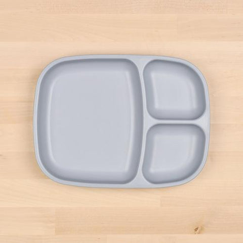 Re-Play Recycled Plastic Divided Plate in Grey - Adult