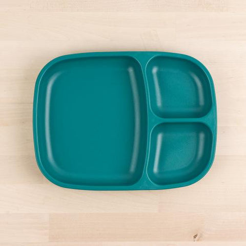 Re-Play Recycled Plastic Divided Plate in Teal - Adult