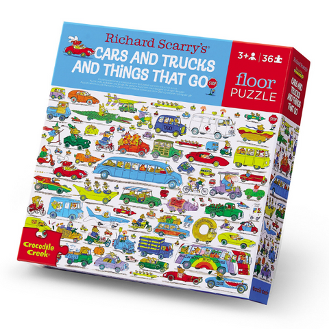 Crocodile Creek Cars & Trucks Puzzle By Richard Scarry - 36pc