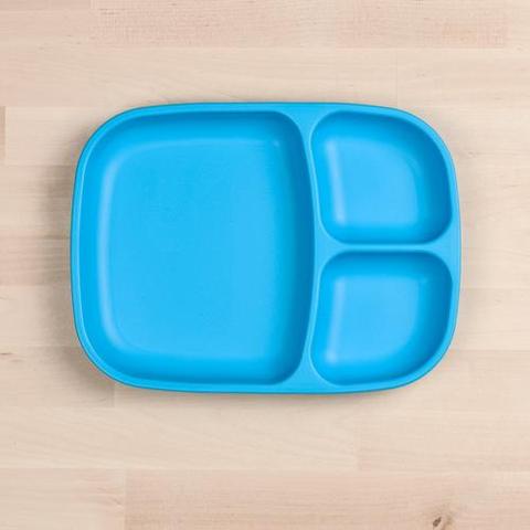 Re-Play Recycled Plastic Divided Plate in Sky Blue - Adult