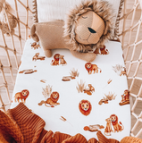 Snuggle Hunny Cotton Fitted Bassinet Sheet in Lion