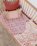 Snuggle Hunny Cotton Fitted Cot Sheet in Blossom