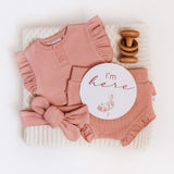 Snuggle Hunny Rose Pink Short Sleeve Bodysuit (Size 0000 - 00 Only)