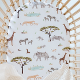 Snuggle Hunny Cotton Fitted Bassinet Sheet in Safari