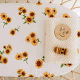 Snuggle Hunny Cotton Fitted Bassinet Sheet in Sunflower