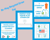 Re-Play Recycled Plastic Straw Cup in Teal
