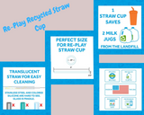 Re-Play Recycled Plastic Straw Cup in Grey