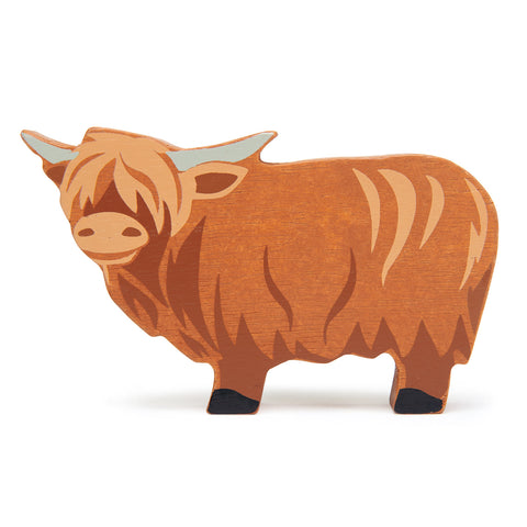 Tender Leaf Toys Wooden Animal - Highland Cow (Farm Series)