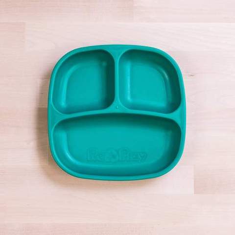 Re-Play Recycled Plastic Divided Plate in Teal - Original