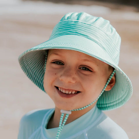Bedhead Hat Stripe Beach Bucket Hat (Aqua)