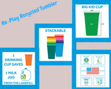 Re-Play Recycled Plastic Tumbler in Bright Pink