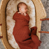Snuggle Hunny Umber Red Diamond Knit Baby Blanket