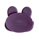 We Might be Tiny Divided Stickie Suction Plate in Plum (Bunny Design)