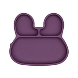 We Might be Tiny Divided Stickie Suction Plate in Plum (Bunny Design)