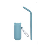 We Might be Tiny Keepie & Silicone Straws Set in Blue Dusk