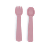 We Might be Tiny Feedie Fork & Spoon Set in Dusty Rose
