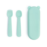 We Might be Tiny Feedie Fork & Spoon Set in Mint Green