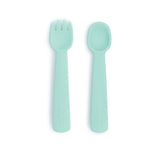 We Might be Tiny Feedie Fork & Spoon Set in Mint Green