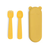 We Might be Tiny Feedie Fork & Spoon Set in Yellow