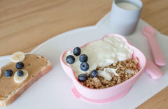 We Might be Tiny Stickie Suction Bowl in Powder (Baby) Pink