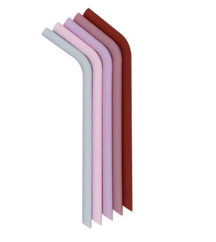 We Might be Tiny Bendie Silicone Straws in Earth & Bloom (Pink & Purple)