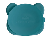 We Might be Tiny Divided Stickie Suction Plate in Blue Dusk (Bear Design)