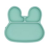 We Might be Tiny Divided Stickie Suction Plate in Mint Green (Bunny Design)