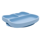 We Might be Tiny Divided Stickie Suction Plate in Powder Baby Blue (Cat Design)