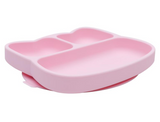 We Might be Tiny Divided Stickie Suction Plate in Powder Baby Pink (Cat Design)